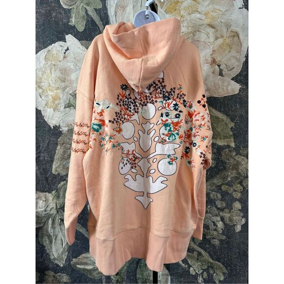 Free People At My Best Embroidered Hoodie Size M - Picture 8 of 11